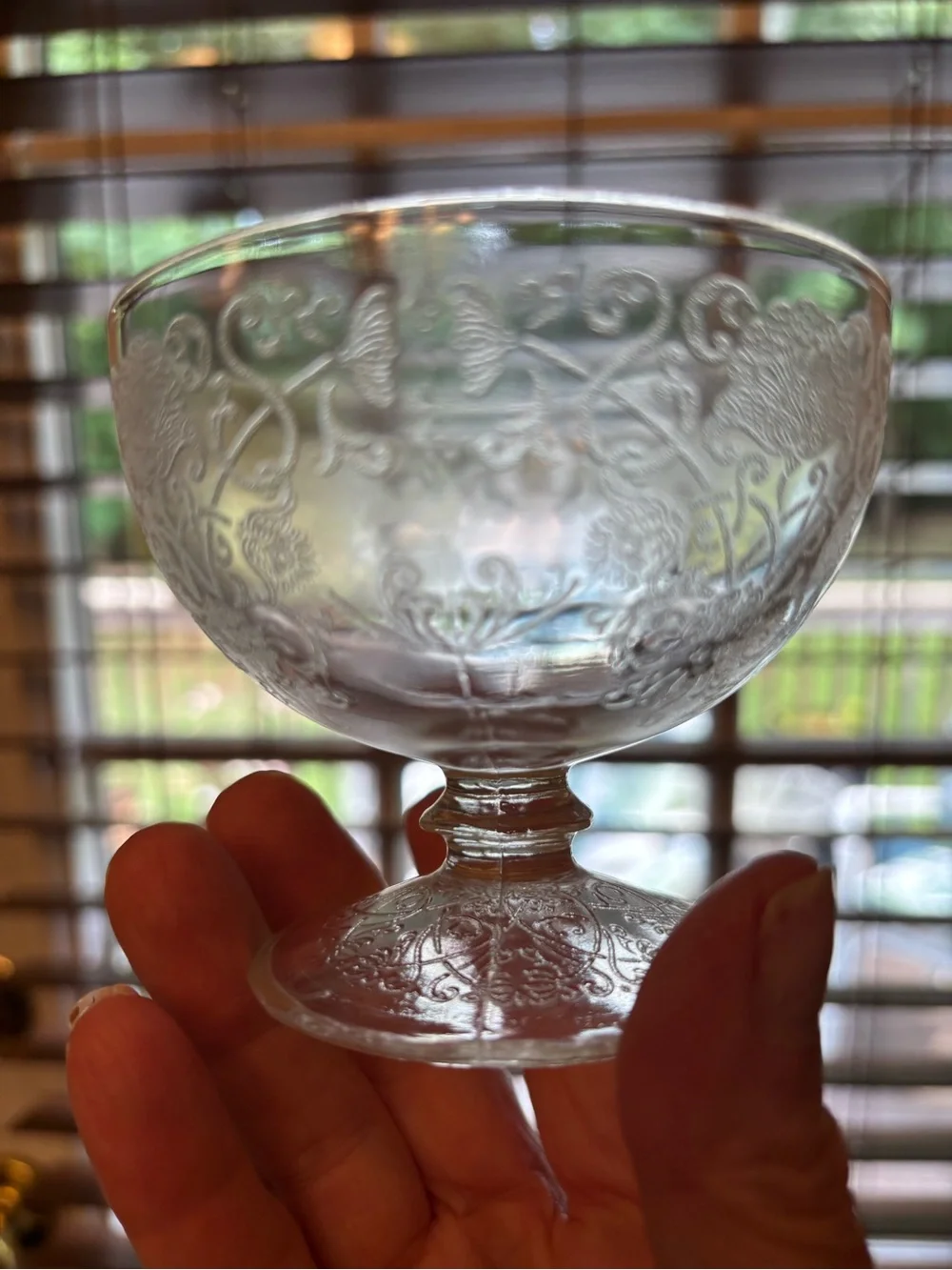 Hazel Atlas Florentine #1 Clear Glass Sherbet Dishes set of 4 Depression Glass